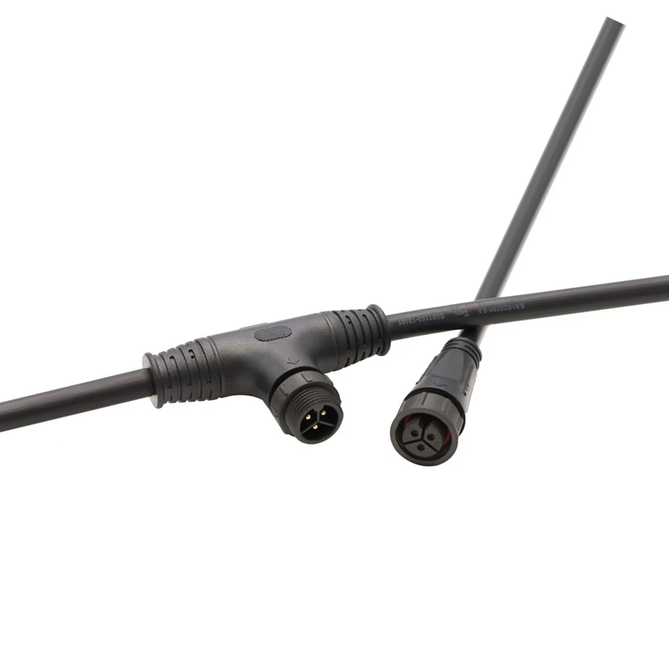 M12 2-6 Pin T-Συναρμολόγηση καλωδίου ηλεκτρικού οχήματος τύπου αδιάβροχο με κύριο καλώδιο 16 mm IP67